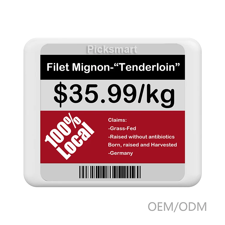 Picksmart 4.2 inch BLE ESL Digitail Price Tag E ink Price Electronic Price Tag Electronic Shelf Label