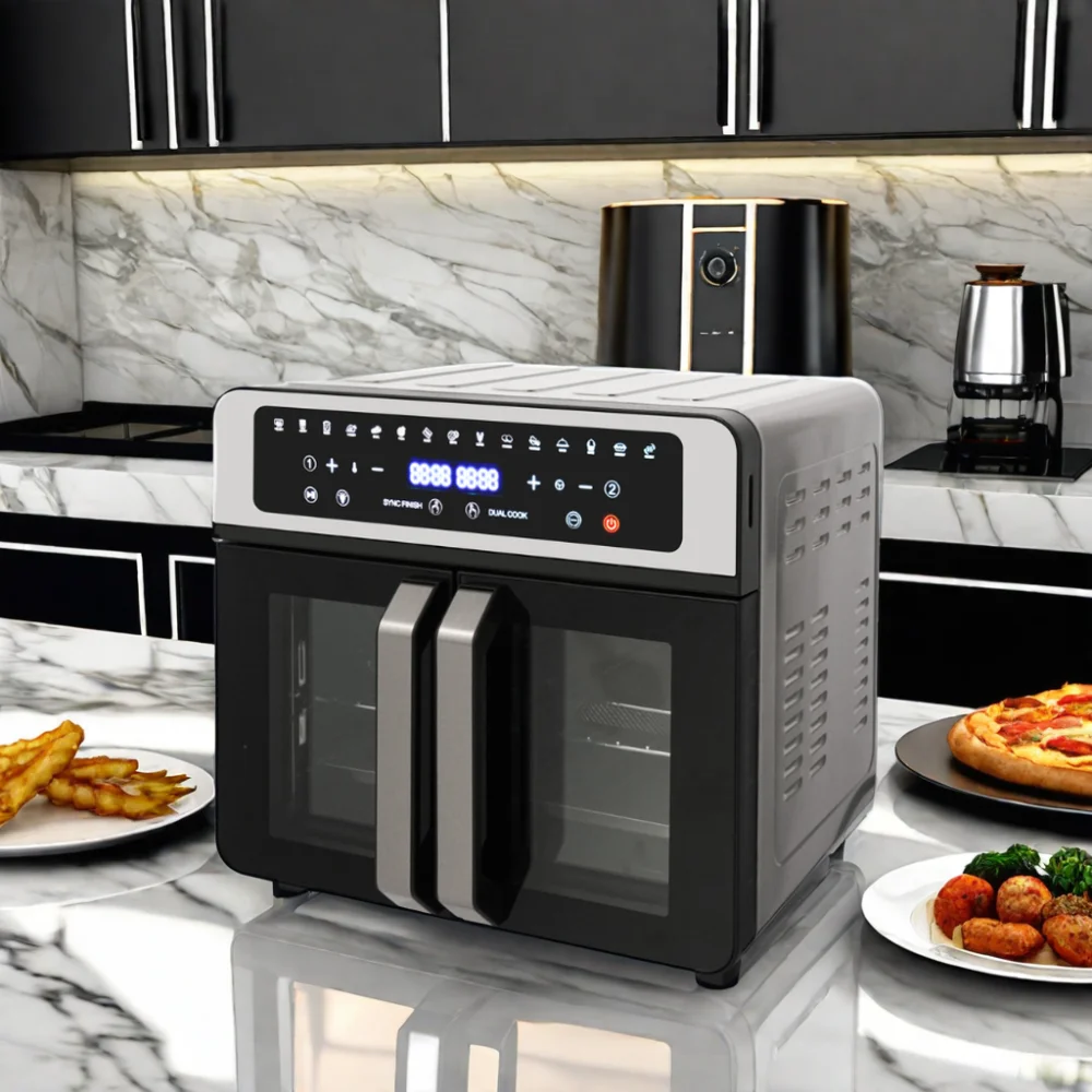 Ce Smart Kitchen Large Capacity Digital Lcd Display Countertop No Oil Convection Oven Electric dual Air Fryer Oven Combo