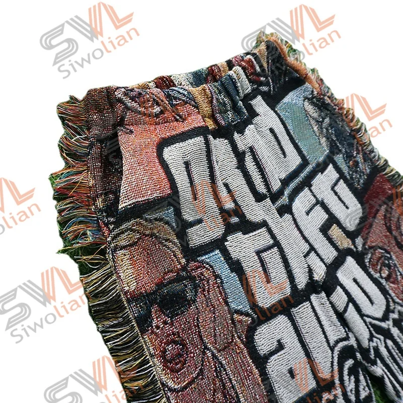 Female Tapestry pants Wholesale Blanket Pants custom plus size woman trousers Jacquard Tapestry Pants with Tassel