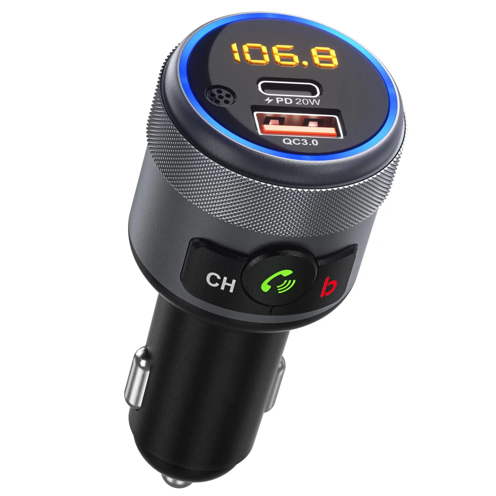 C81 Автомобильный FM-передатчик с усилителем MP3-плеер QC3.0 PD20W двойной быстрой зарядки Bluetooth 5 1 Transmisor FM Para Coche