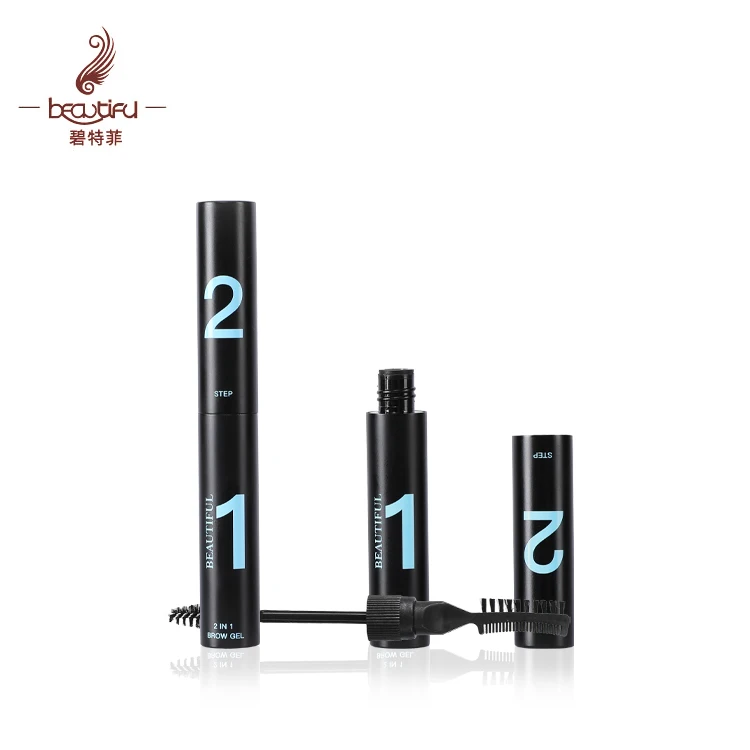 New arrival 2 in 1 matte black primer mascara packaging,6ml multi--functional mascara container,aluminum mascara tube with brush