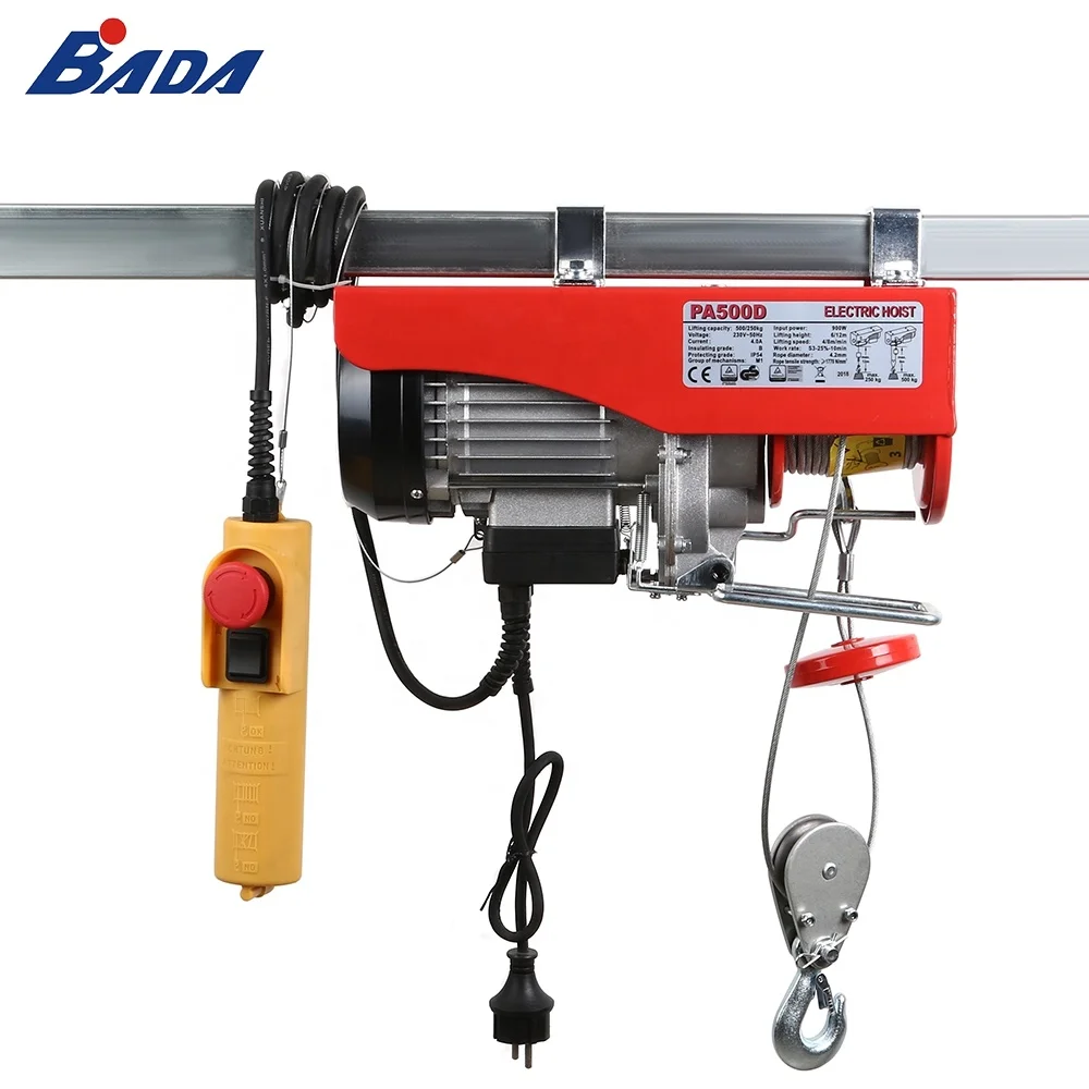PA500D-18m 250/500kg Electric Hoist With 18m Extended Wire Rope