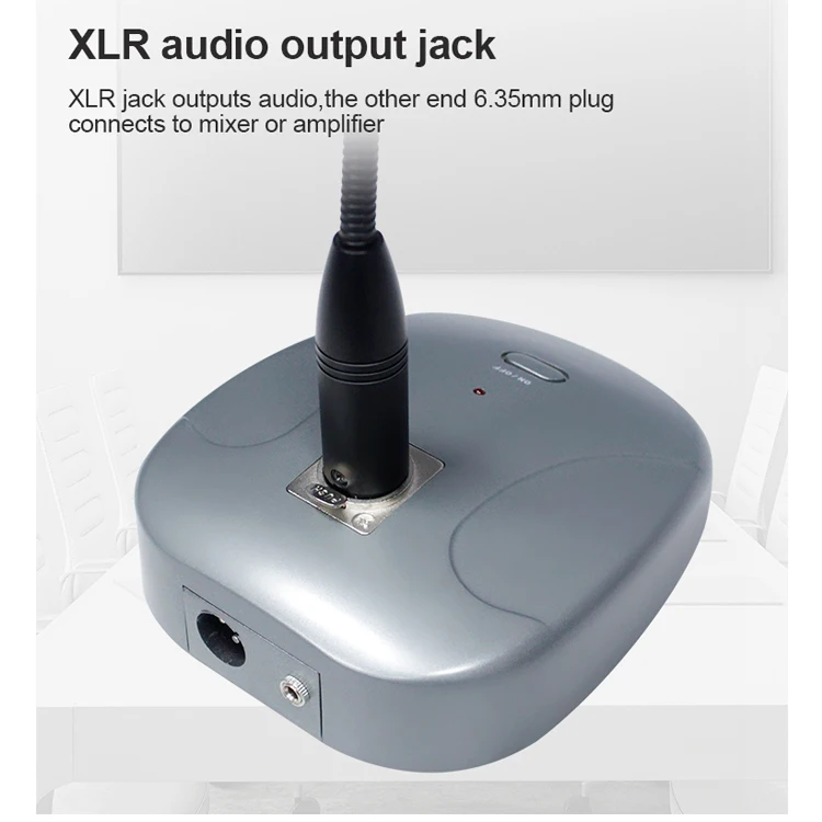 XIDLY-Professional 2 Chime Music Conference Microphone Gooseneck Design for Office Sound System