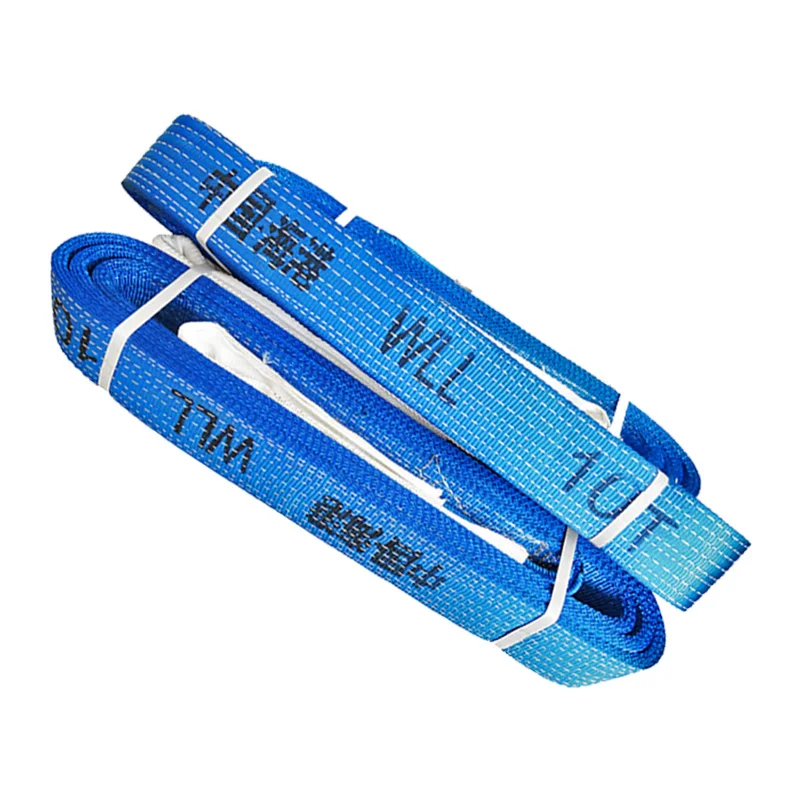 low price 4 ton heavy duty polyester flat wire rope webbing sling Eye Type roll webbing sling