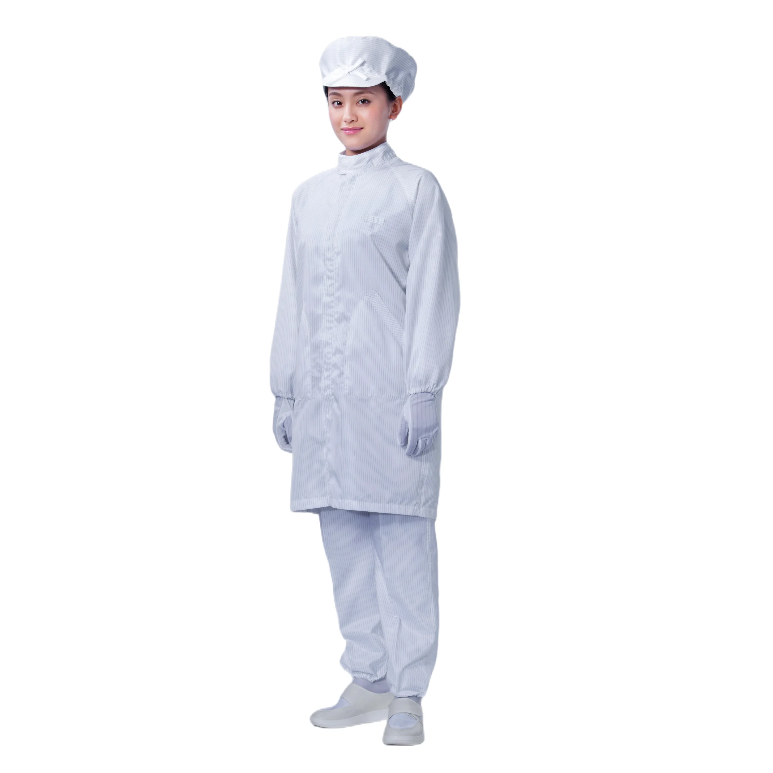 Custom Logo Color Professional Manufacturers Conjoined Anti Static Dust Proof Antistatic PPE Lab Cleanroom Suit Esd Smock