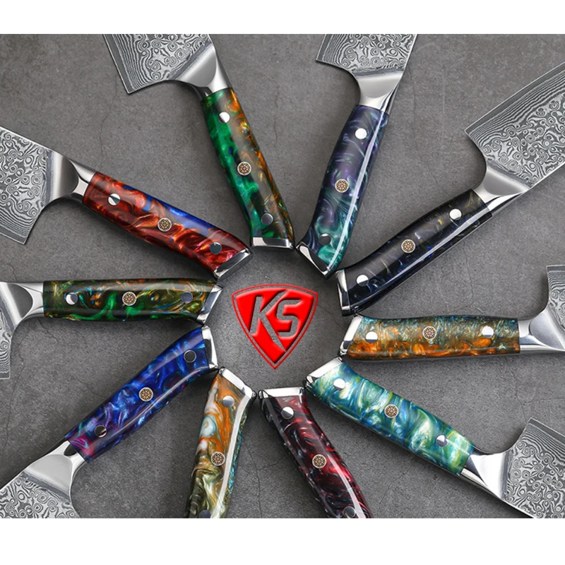 New Chef Knives 8inch kitchen knife with 67 layers damascus steel blade kitchen knife set with resin handle
