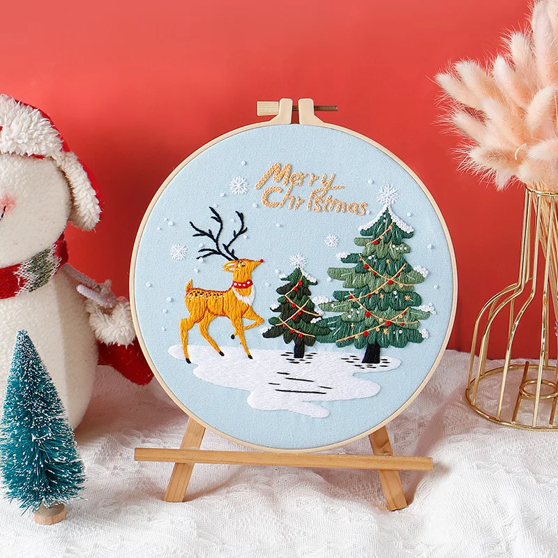 Wholesale Cheap Christmas Embroidery kit with Patterns and Instructions Cross Stitch Kits for Adults Beginners