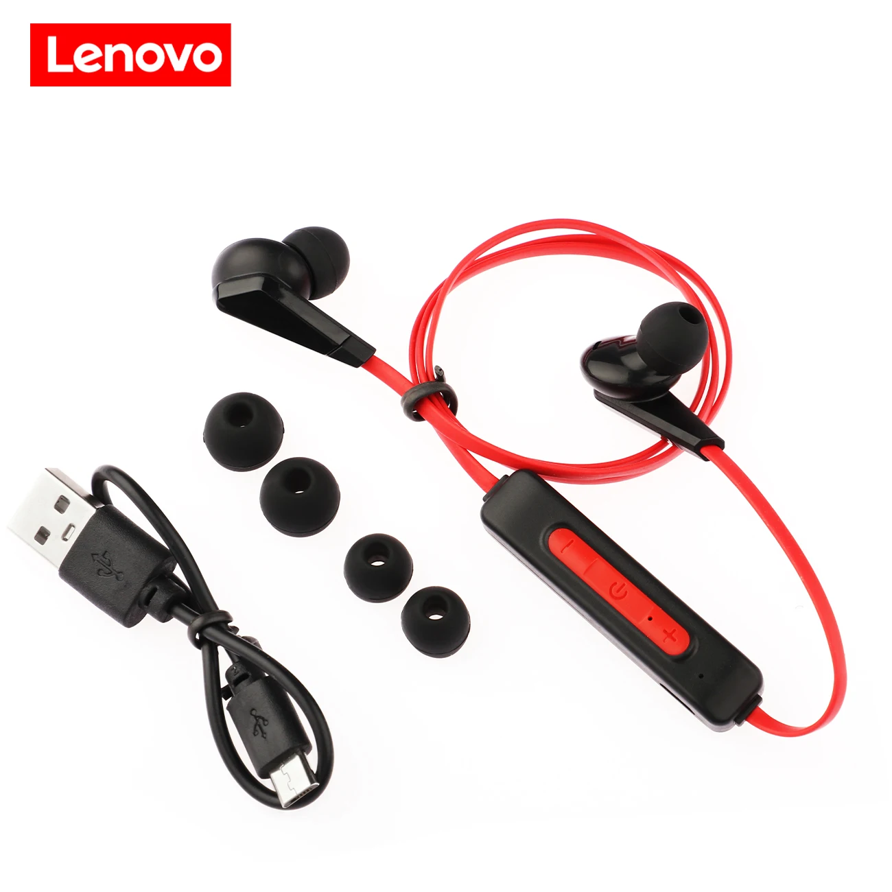 Original Lenovo HE01 Wireless Headphone Sports Earbuds Noise Cancelling Headsets hearing aid In-ear Neckband Earphones