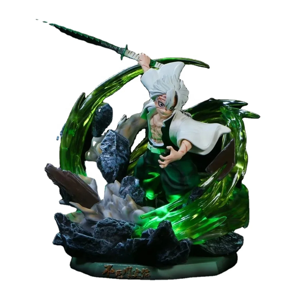 anime Demon Slayer Shinazugawa Sanemi PVC Action Figure model Toys Doll  be luminous Collection Wholesale