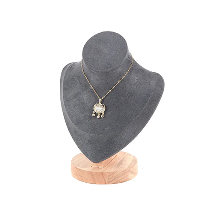 High quality velvet mannequin model display stand holder pendant chain necklace stand jewellery display  for luxury jewelry