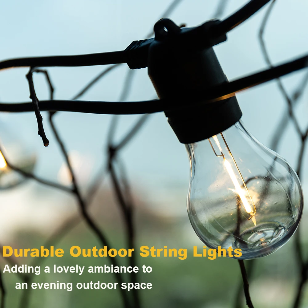 G50 IP65 decoration outdoor waterproof led string light garland patio vintage solar string lights led string light