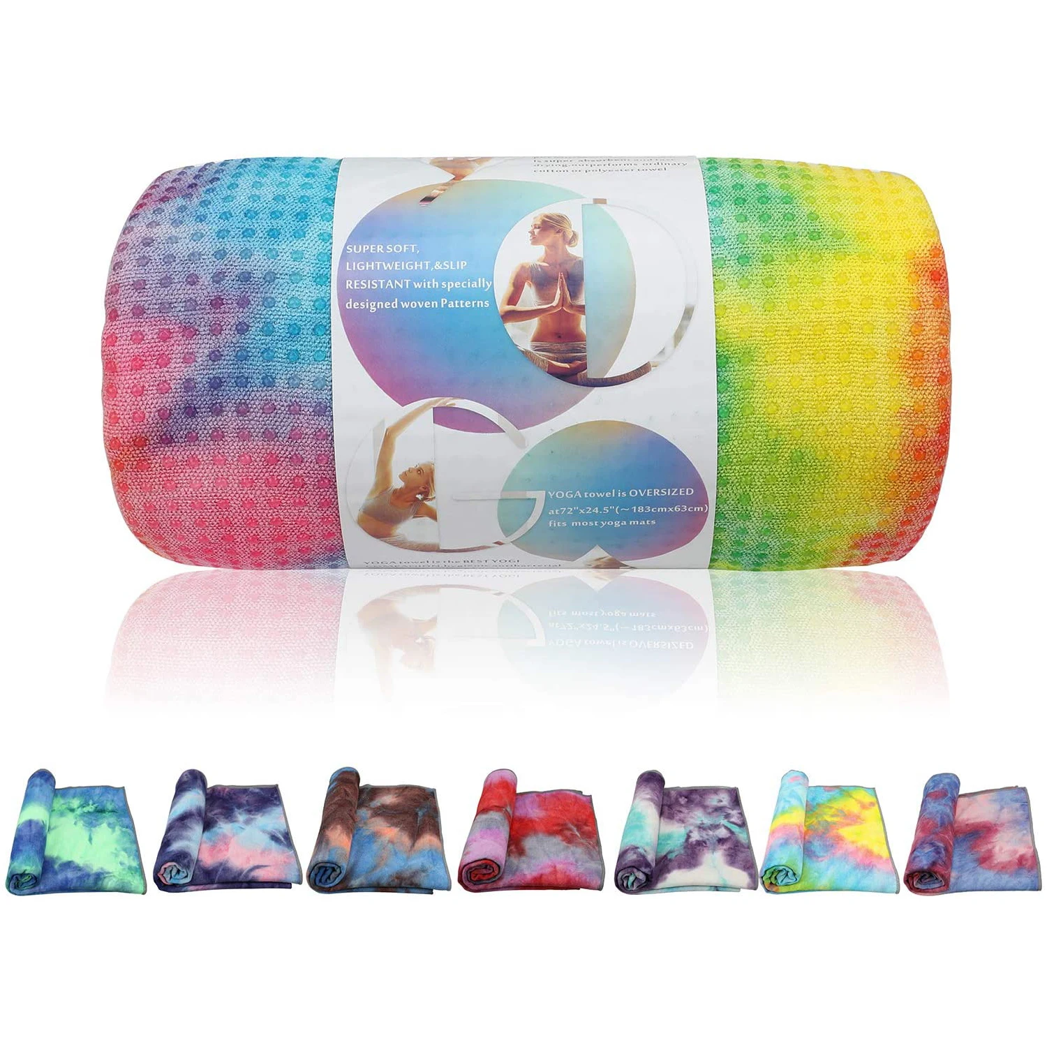 Оптовая продажа, нескользящее быстросохнущее полотенце из микрофибры для йоги с индивидуальным логотипом