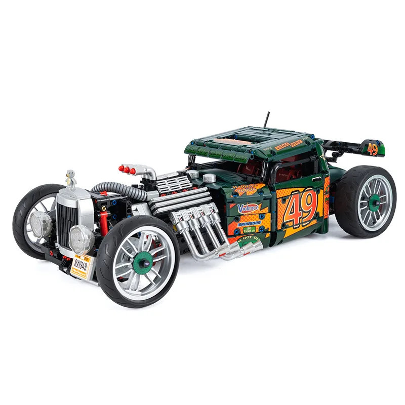 liangjun K BOX 10509 1/8 Retrofitting old cars small particle assembled building block model remote control vehicle toy