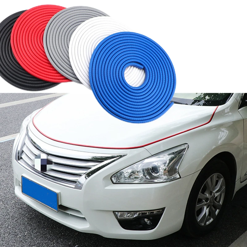 Universal 5m Car Door Anti Collision Strip With Steel Disc Bumper Trim Edge Scratch Protector Strip Sealing Guard Decora Styling