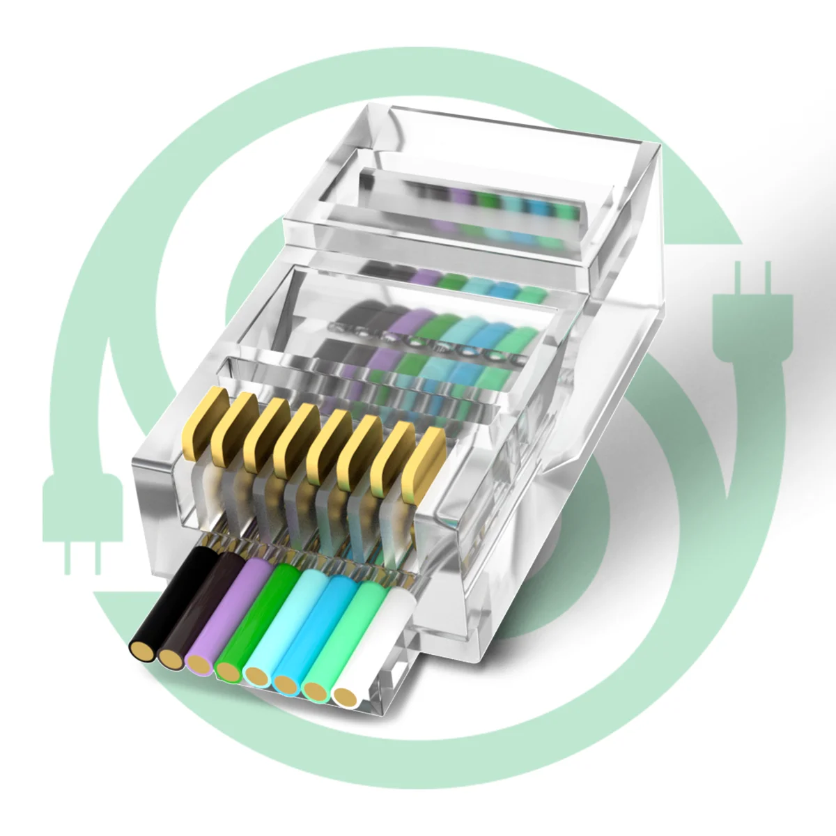 Wholesale Waterproof Utp 8p8c Cat5e Cat6 Cat7 Cat8 Plug Rj45 Pass Through Connector