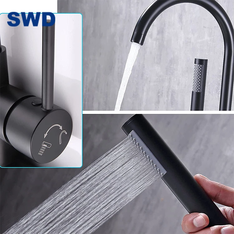 Black Brassl Mounted Free Standing Filler Bath Shower Mixer Upc Floor Stand Shower Set Mixer Freestanding Bathtub Tub Faucet Set