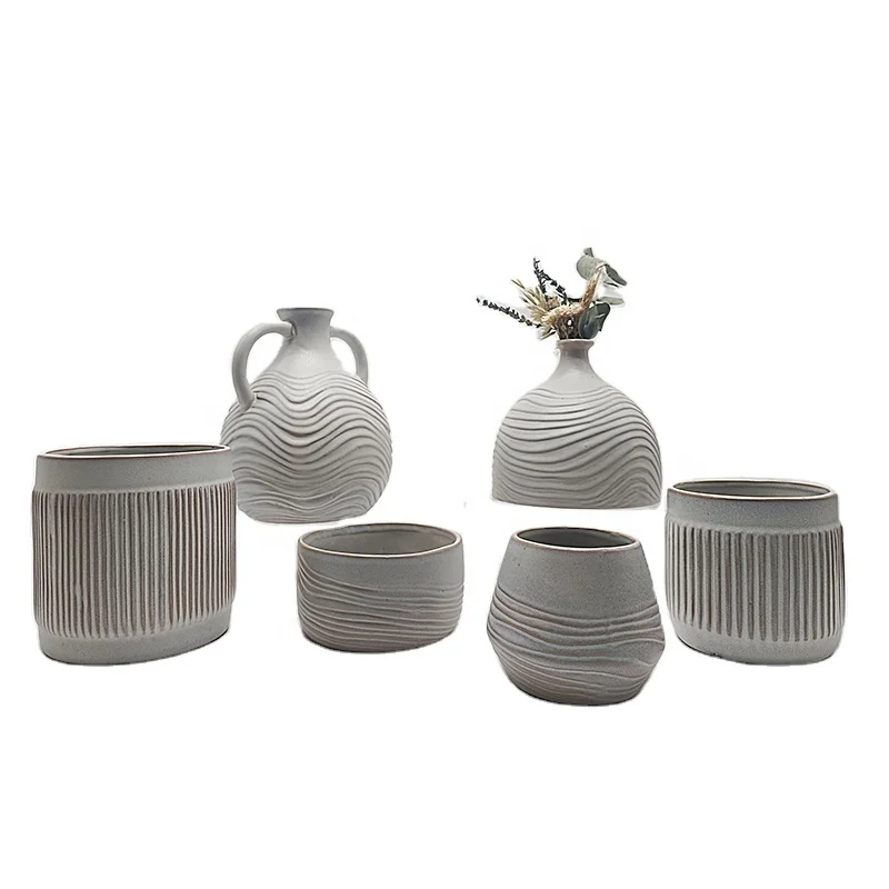 Morden Ceramic Decorative Indoor Flower Vase Artificial Flower Vases For Home Decor