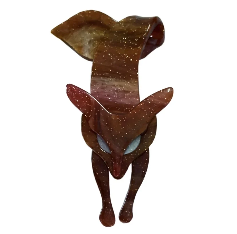 
Luxury Popular Christmas Woman Jewellery Accessories Animal Acrylic Fox Brooch Breast Suit Hats Dress Accessory Vintage Brooch 