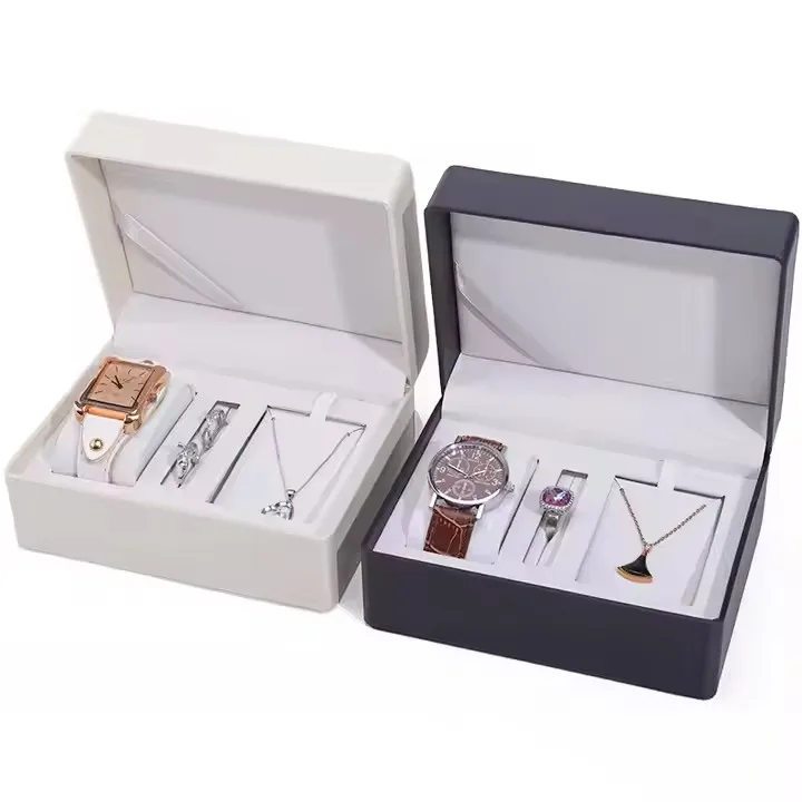 Custom logo Luxury Packaging Watch case Display Pu Leather Colored Wooden Watch Gift Box Travel Watch Box