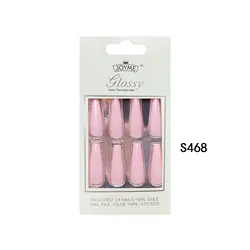 New Solid Color  Long Ballet False Nails French Coffin Shape Artificial Press On Nails