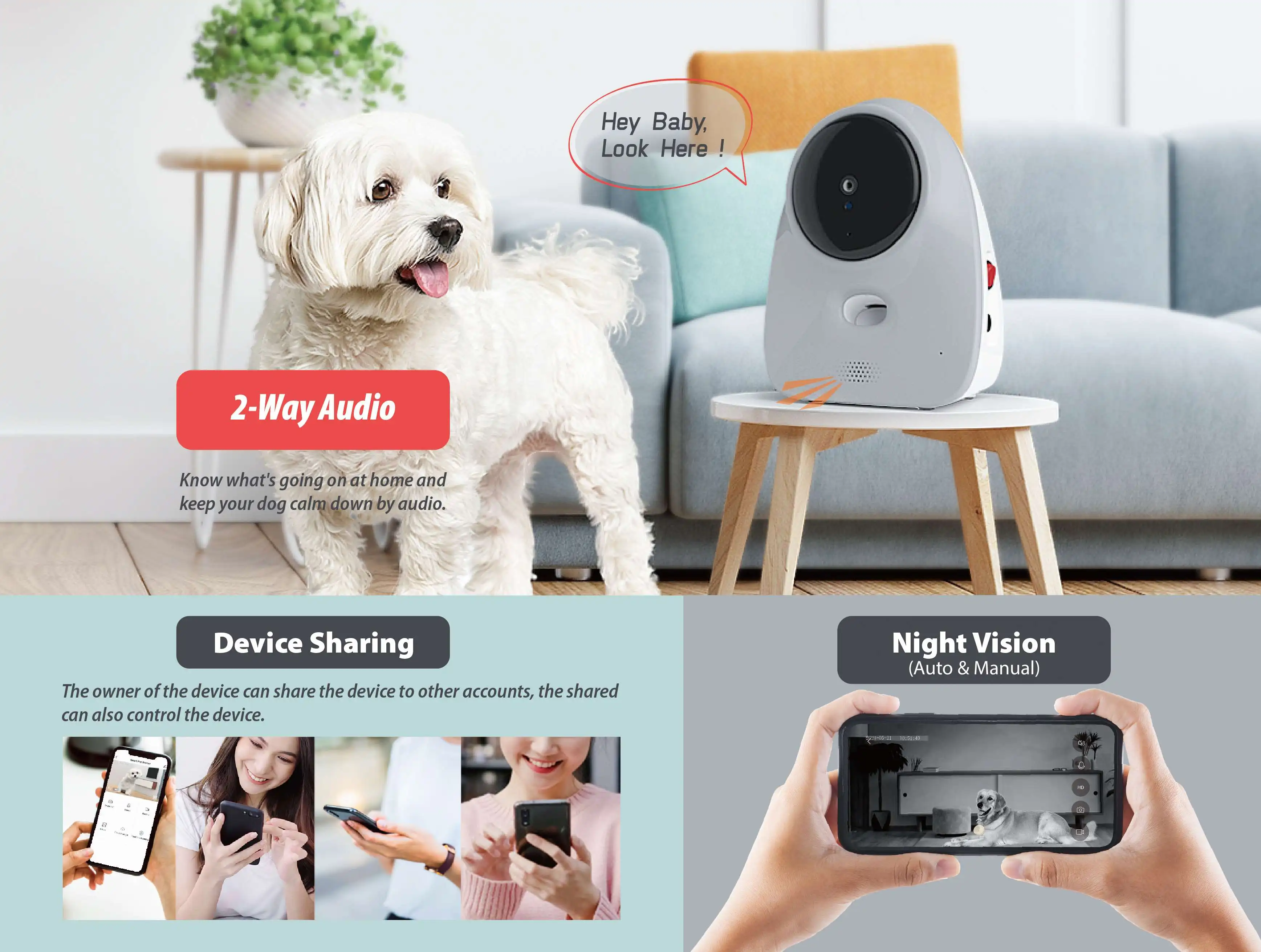 APP Control Multi-scene Use Pet Smart 1080p HD Camera Dog Food Treat Launcher Pet Smart Feeder wtih Wi-Fi