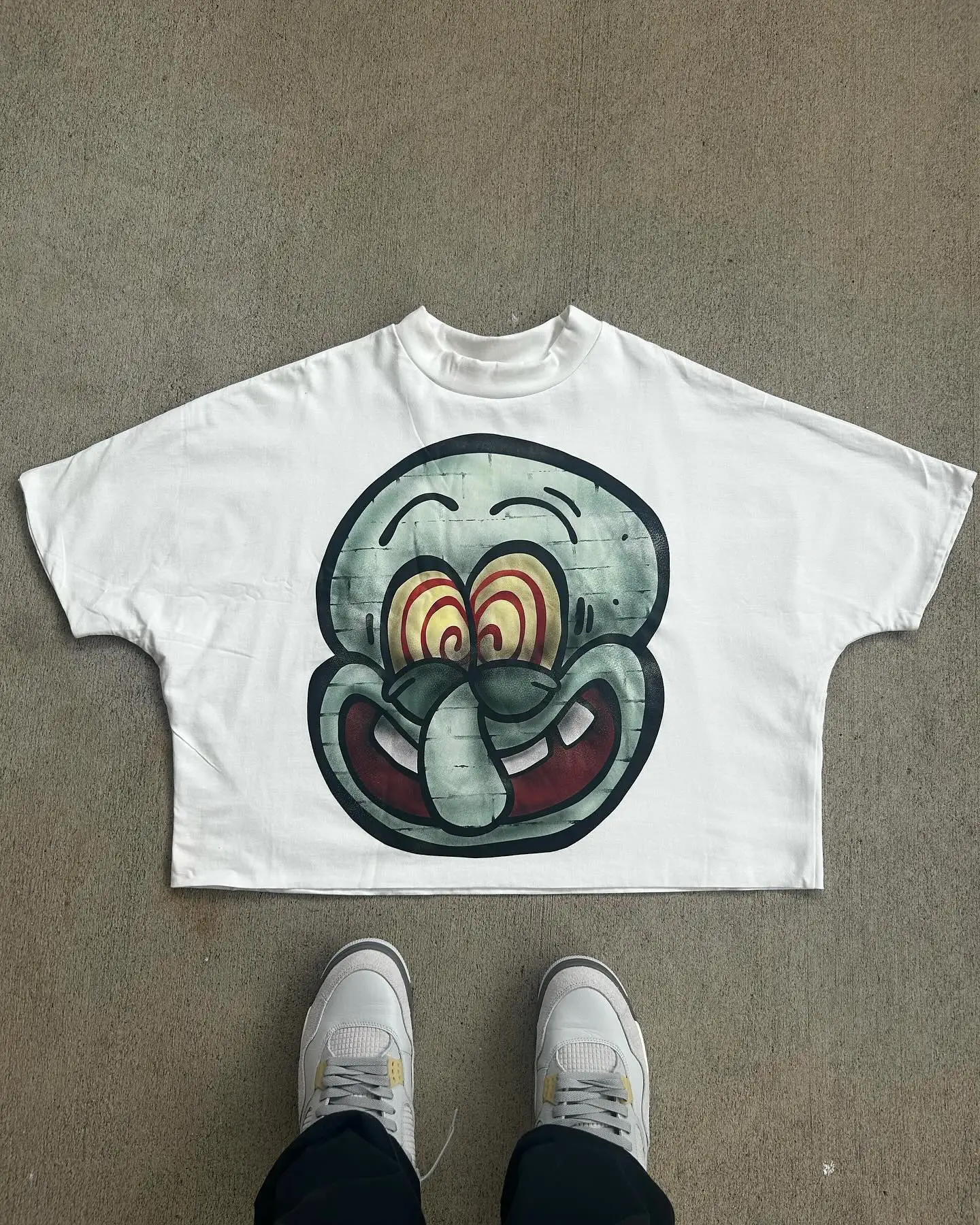 Yingling custom mock neck t shirt oversized drop shoulder of f white t-shirts for men big and tall camiseta boxy t shirt