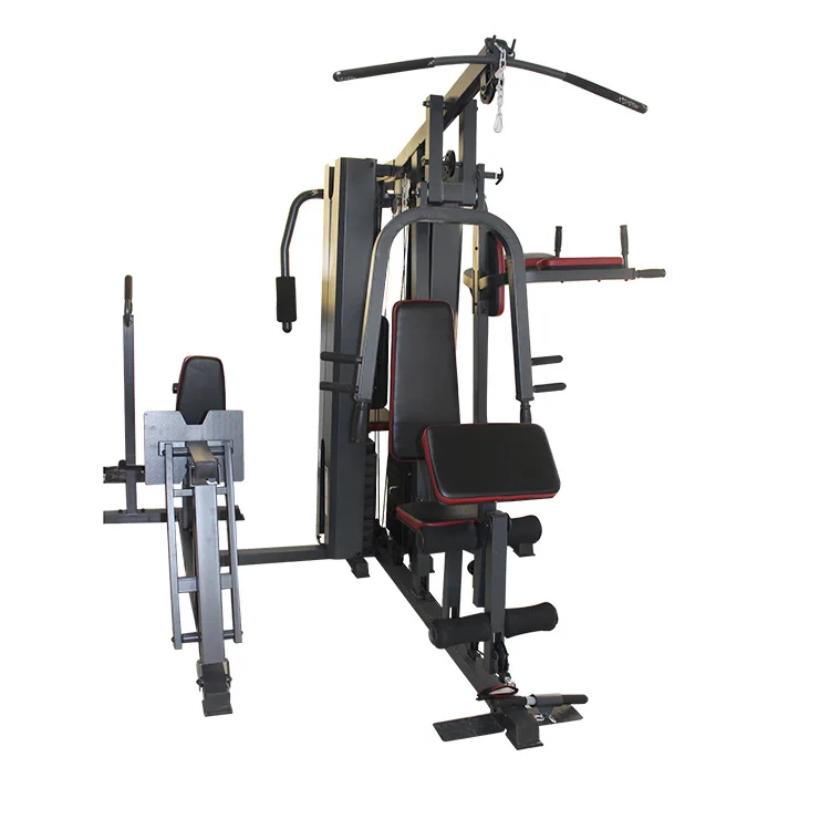 Five-person station multi-trainer fitness equipment
