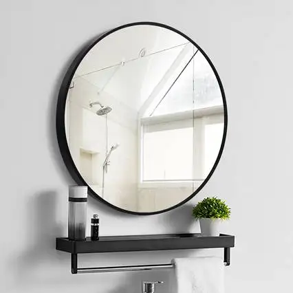 Custom Aluminum Alloy Large Round Black Gold Frame Circle Miroir Spiegel Mounted Bathroom Decor Wall Hanging Mirrors