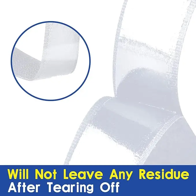 Nylon Multi-function Hook Loop Tape Self-adhesive Sticky Back Roll Customized Best Selling Heavy-duty White Support 1 Roll 25m