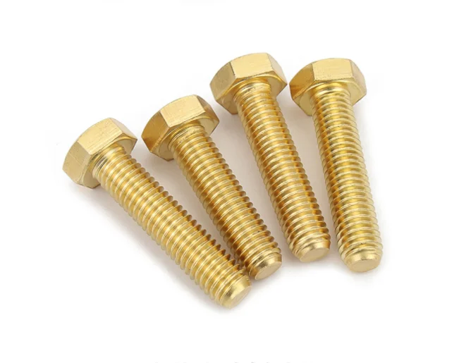 Oem Customized Services Din933 Hardware Fasteners Hexagonal Bolts Brass/cooper Hex Bolt In Stock Factory Fastener
