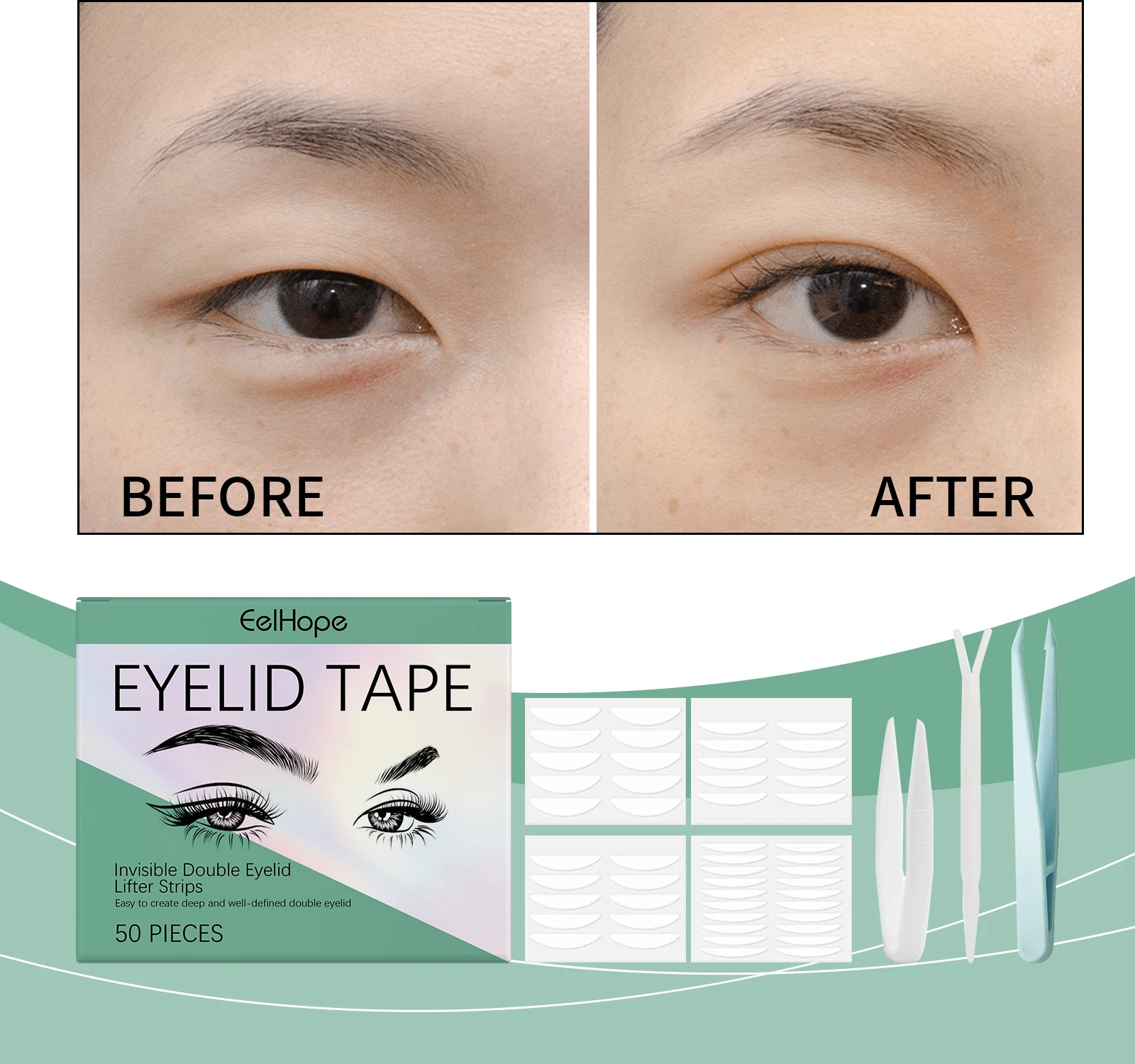 EELHOPE Double Eyelid Tools Waterproof Doubl Eyelid Tape Sustainable Double Eyelid Sticker