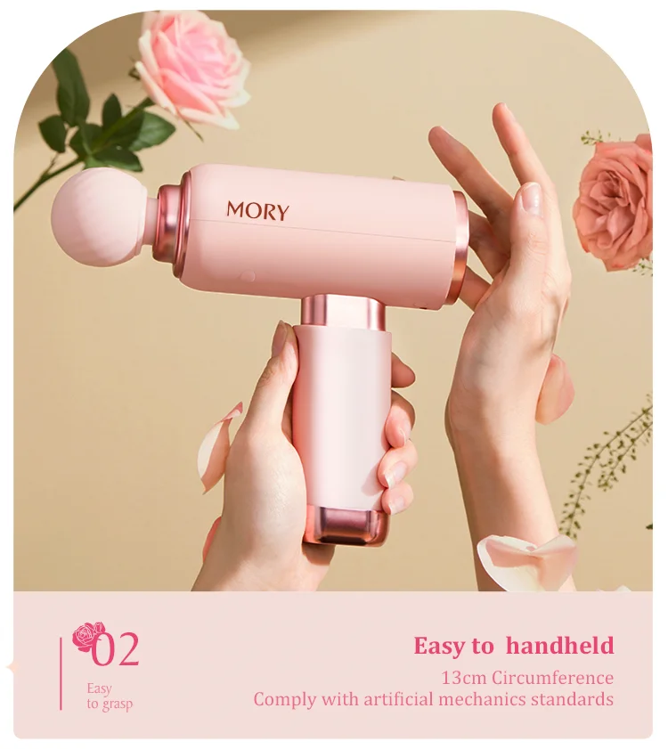 MORY Vibrating Cordless Brushless Gym Gun Massager Powerful Percussion Dropshipping Mini Muscle Massage Gun with LCD Screen