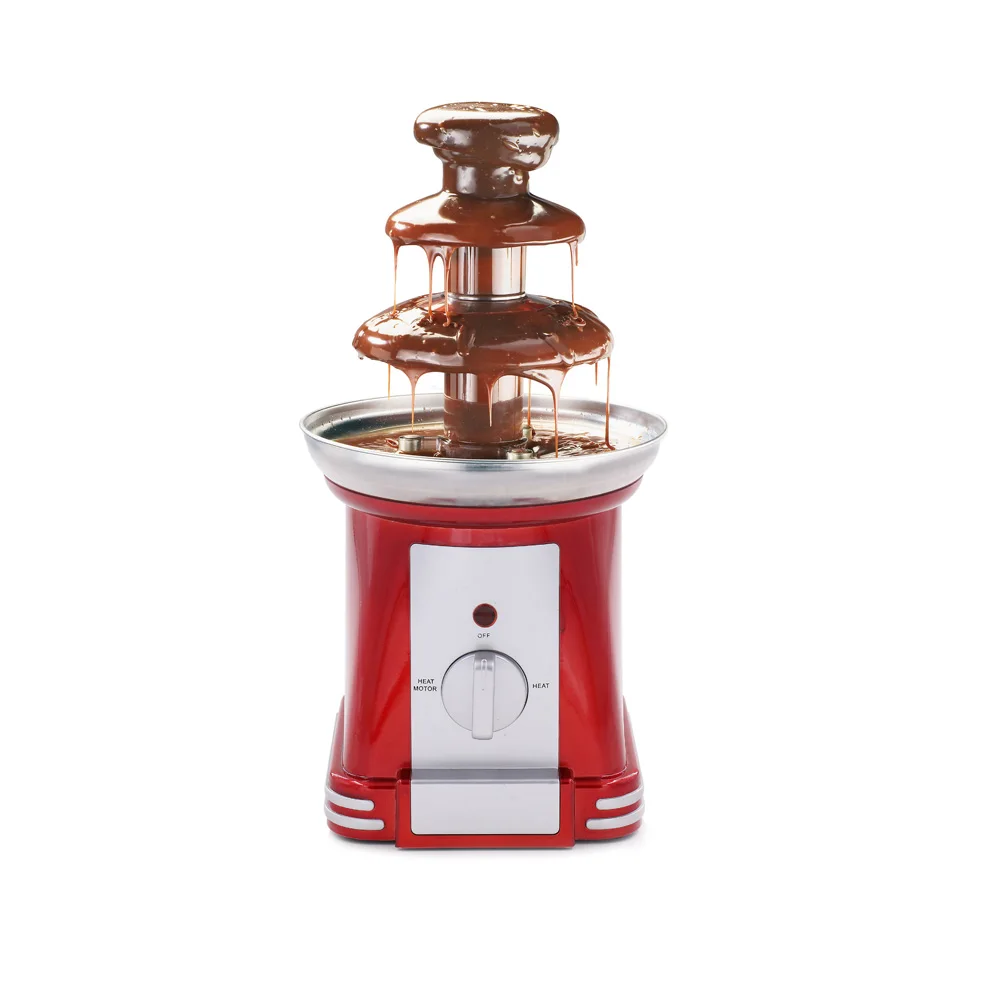 CF 2301 Retro Mini Electric 3 Tiers Chocolate Fondue Chocolate Fountain
