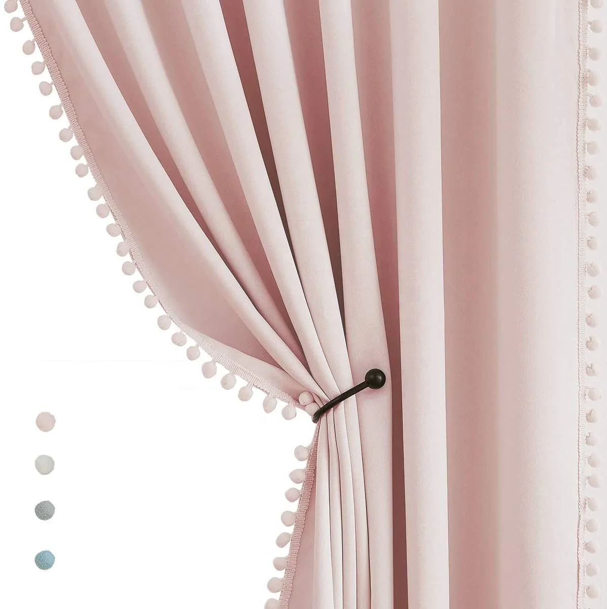 Bedroom blackout Curtains for Living Room Triple Weave Half Blackout Window Curtains for Hotel Guest Room Drapes Rod Pocket