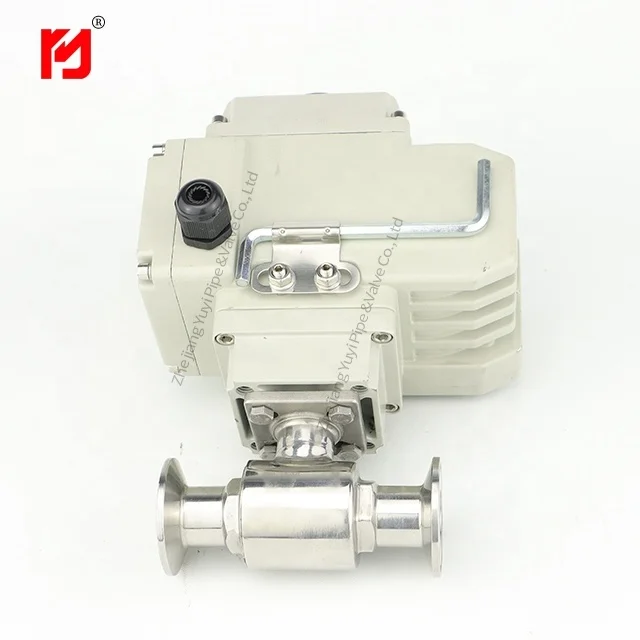 Нержавеющая сталь санитарный зажимной Электрический привод быстрая загрузка шаровой клапан