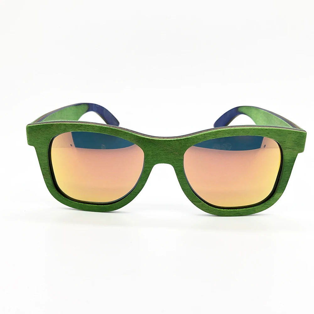 Trendy Unisex Vintage UV400 Protection Engraved Your Logo Handmade Bamboo TAC Polarized Custom Hinge Wood Sunglasses 2024