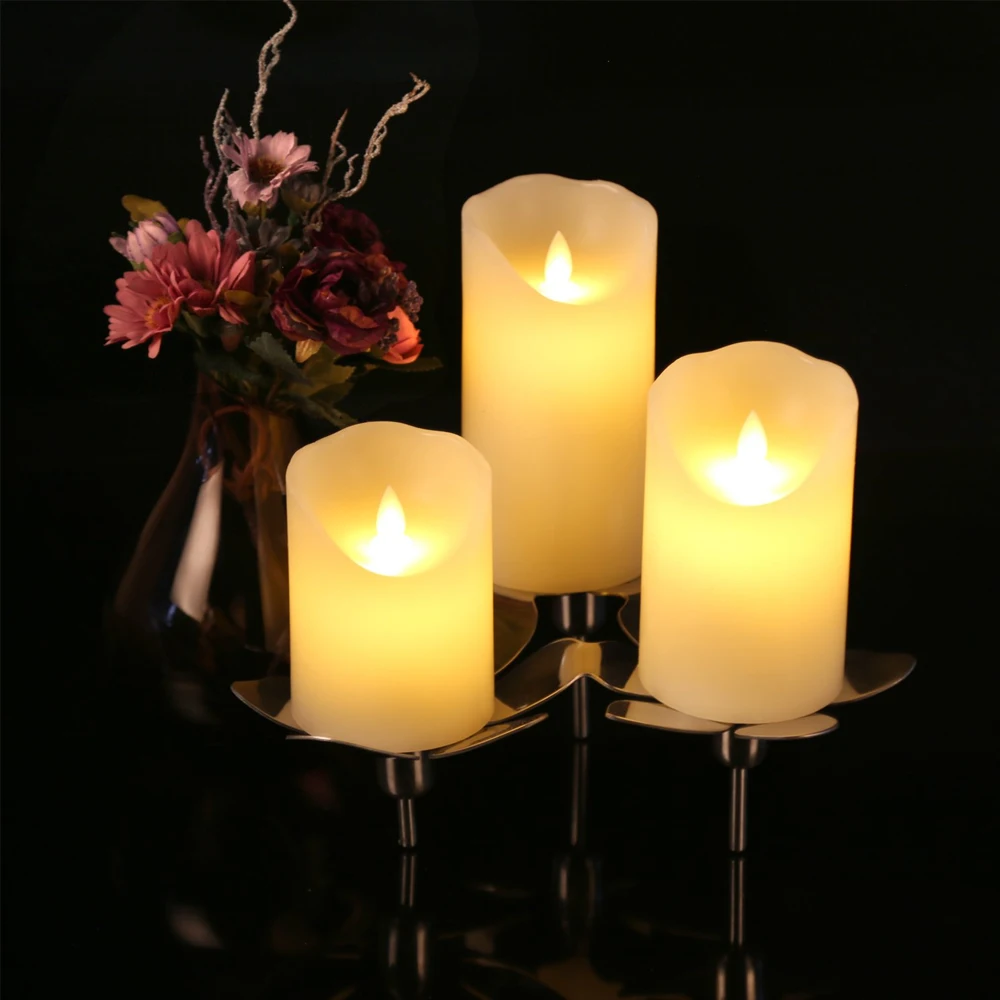 Mescente recharge led candle light with swirling glitter, electric led lights candle