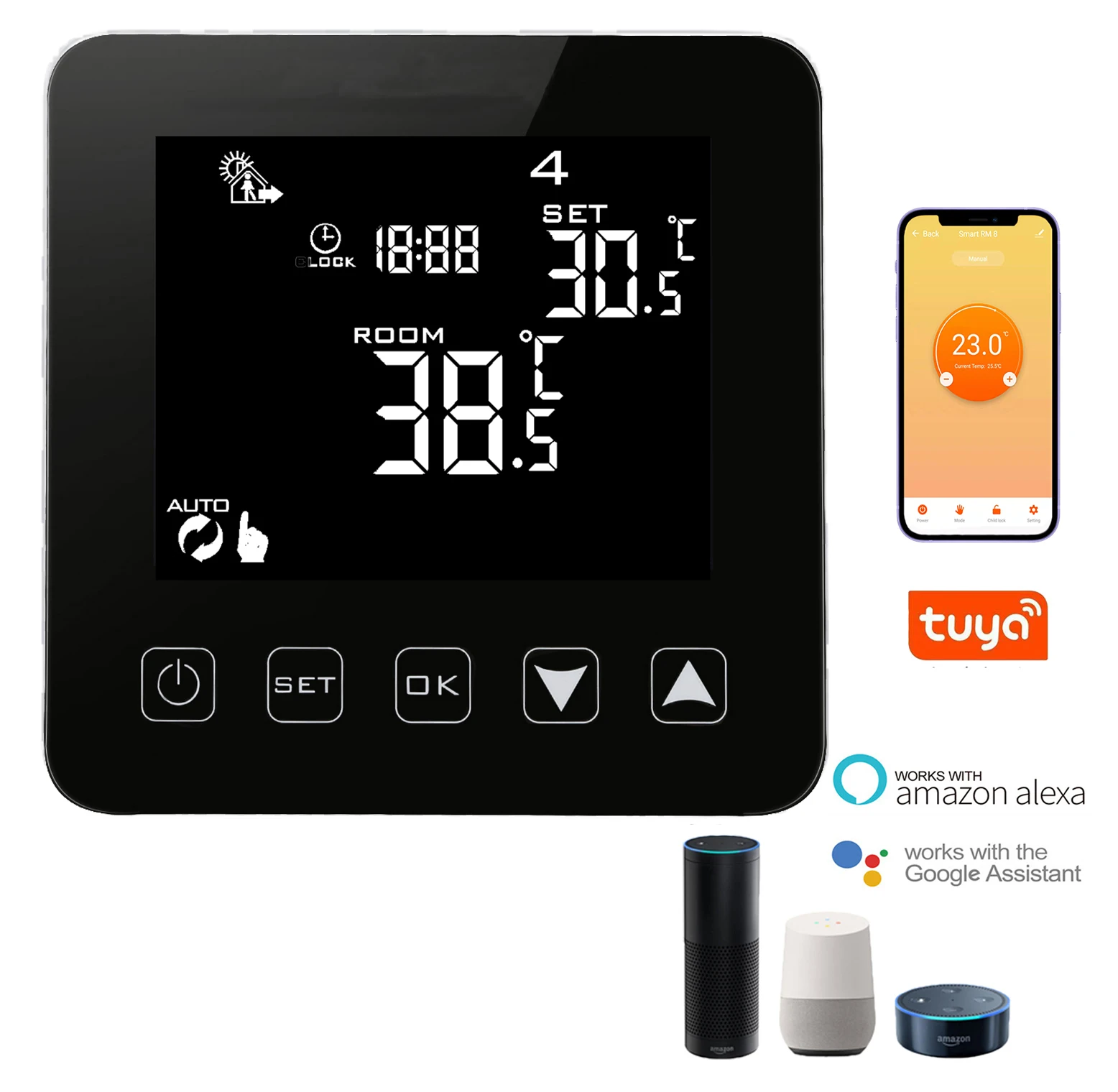 Room thermostat programmable digital display smart home floor heating thermostat 230V