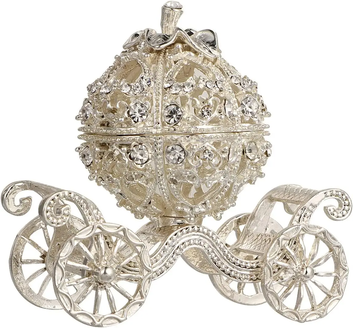 Metal Royal Cinderella Pumpkin Horse Carriage Jewelry Case Furnishing Decoration