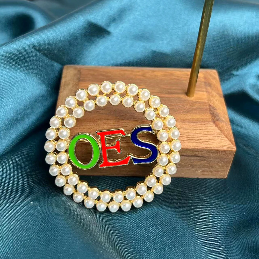 Greek Letter Sorority Jewelry Order Of The Eastern Star Brooches Oes Pins  Pearl Beads Brooch Lapel Pin