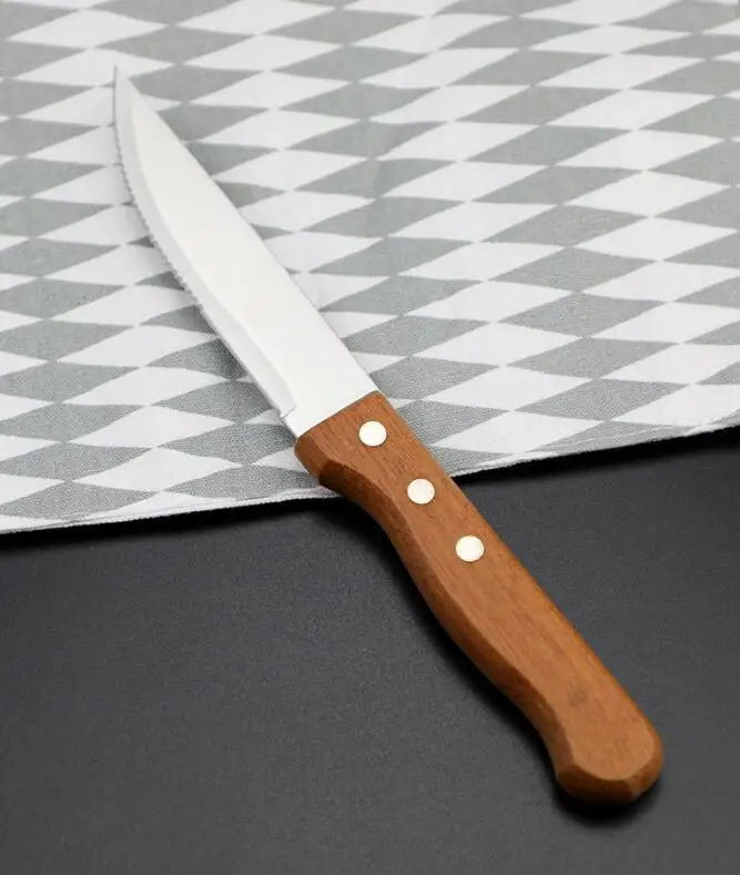 2023  top seller DDP Cooking kitchen tools  stainless steel steak knives wood handle steak knife