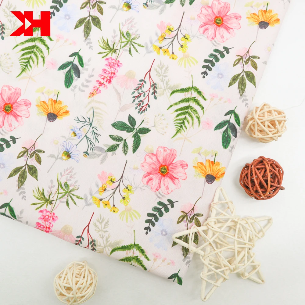 Chinese soft  flower printed cotton poplin fabric for  cloth
