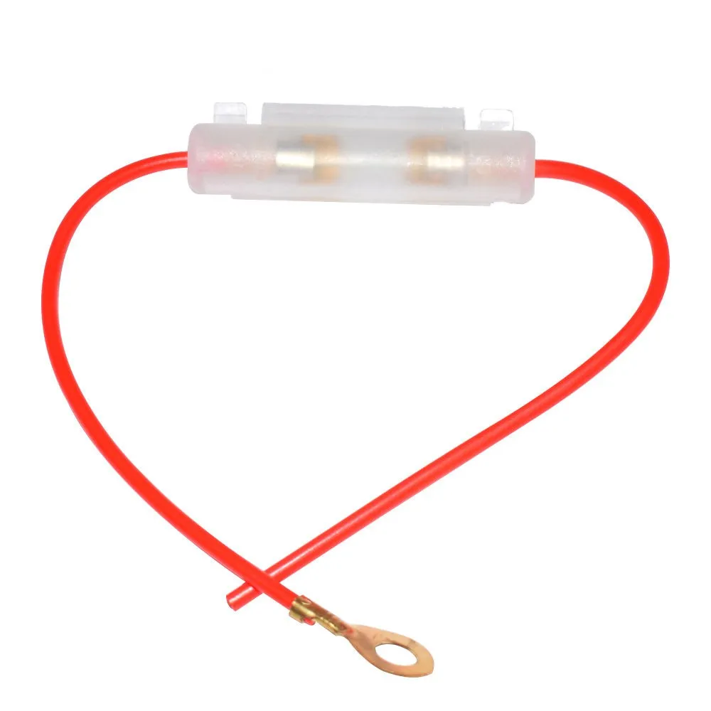 Universal Black Plastic 20A Inline Blade Fuse Holder Box Block for Car Motorcycle 18AWG With Wire