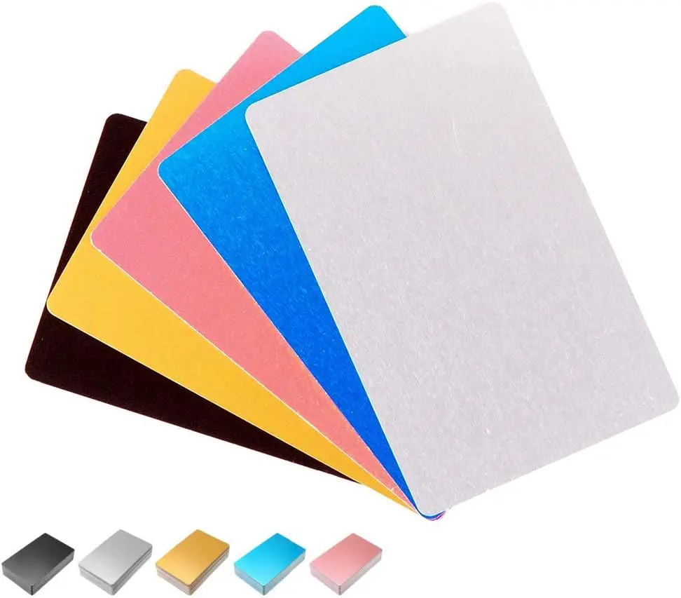 Wholesale Custom Design Aluminum Blank Metal Business Cards Laser Engraving Blanks 0.45MM For DIY Business Gift