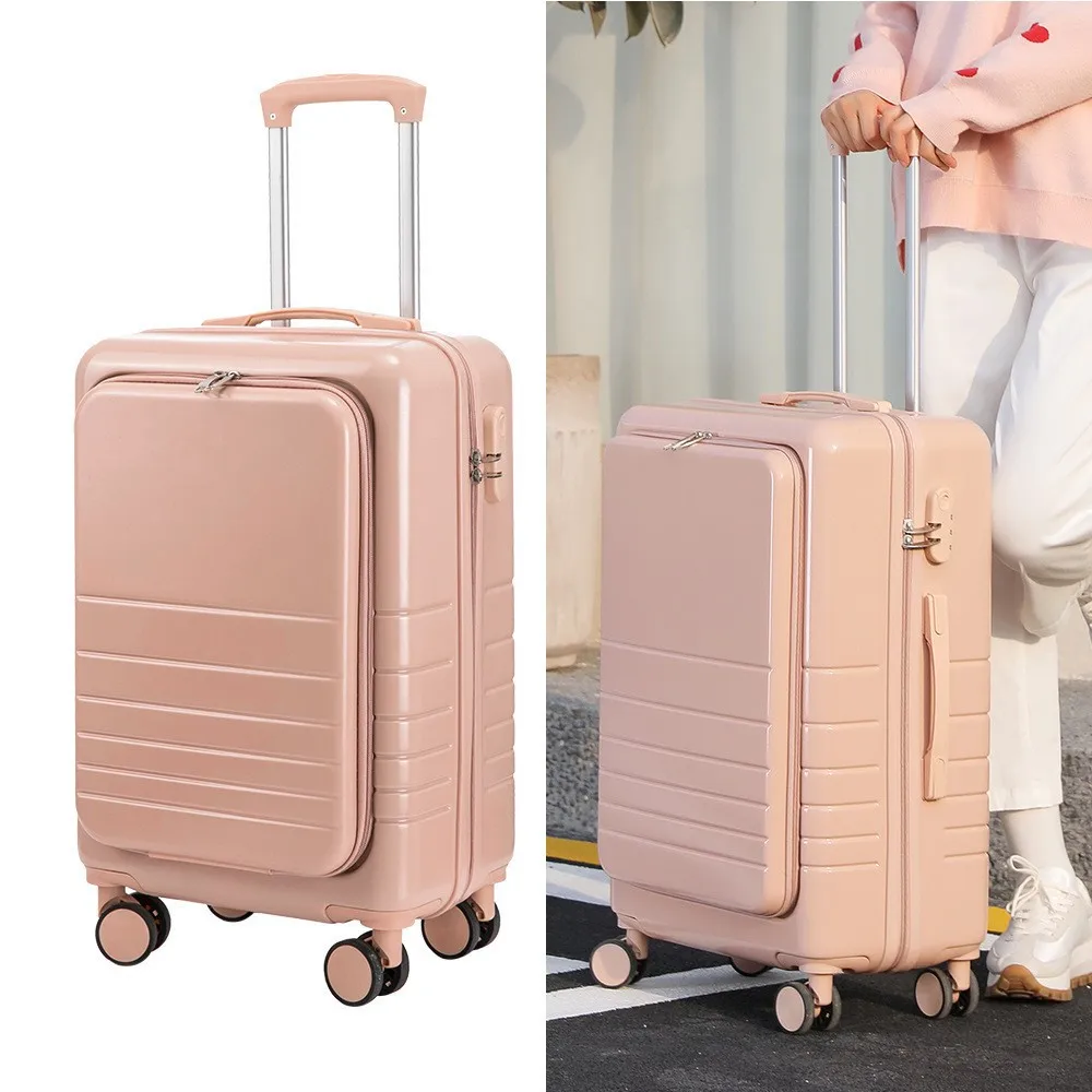 Manufacturers wholesale 20 inch carry-on ABS computer front pocket laptop travel luggage