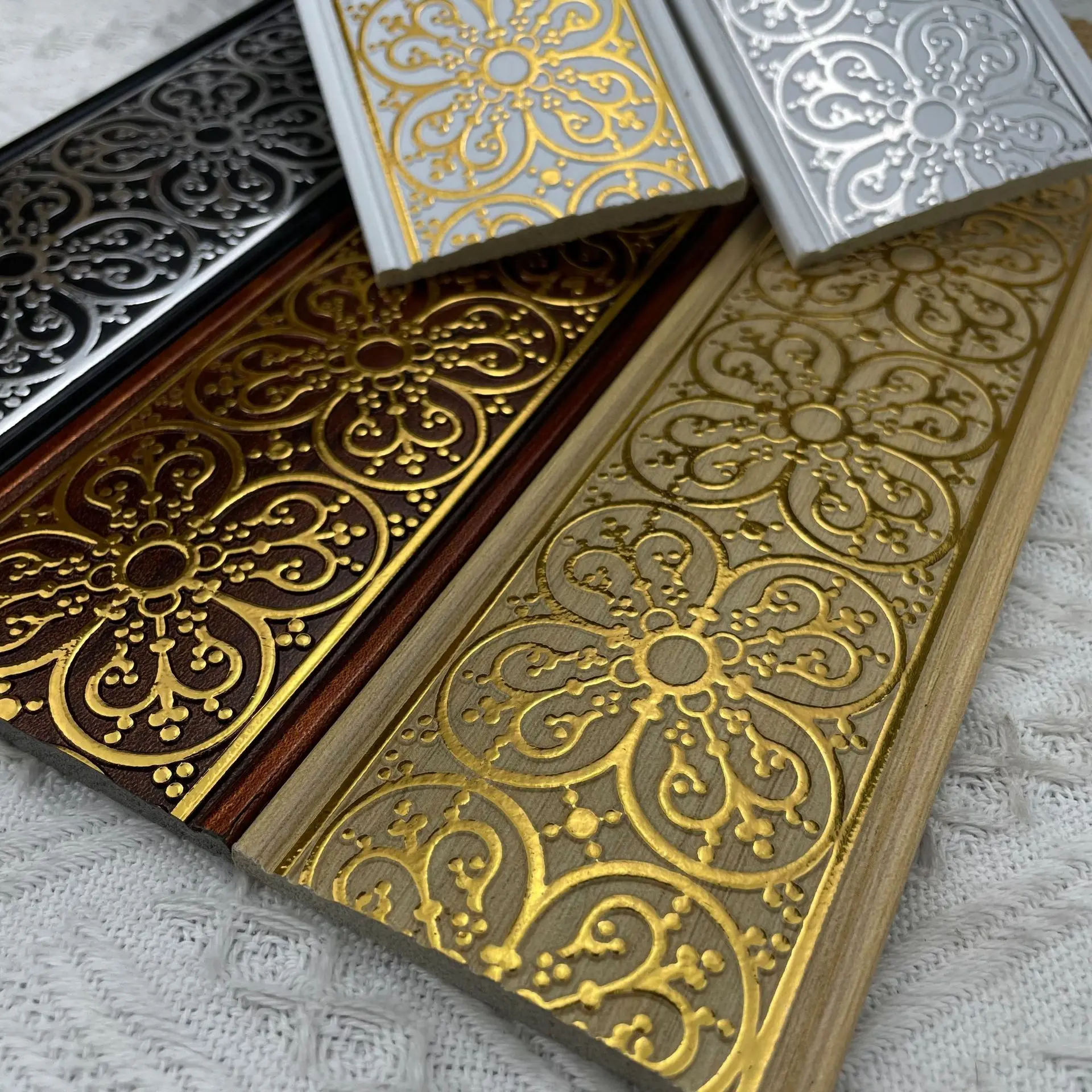 Custom wide polystyrene PS decorative wall ceiling molding lines profiles interior skirting wall waist line