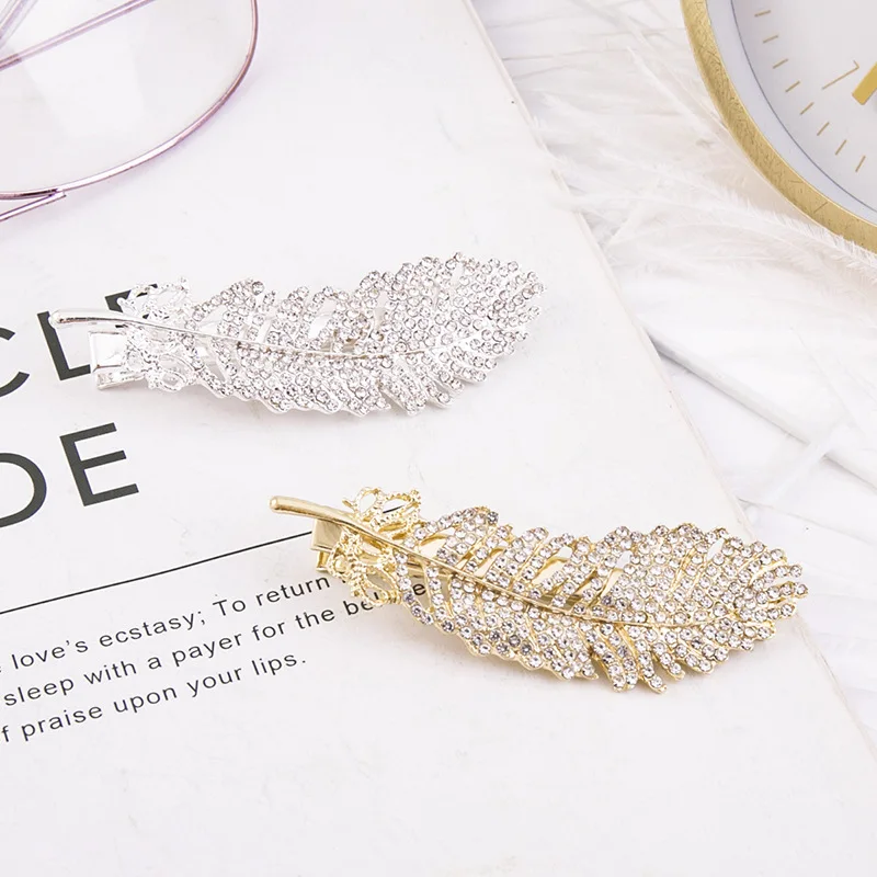 
2021 Hot Sale Girls Women Rhinestone Letter Butterfly Pentagram Fish Feather Hair Clips 