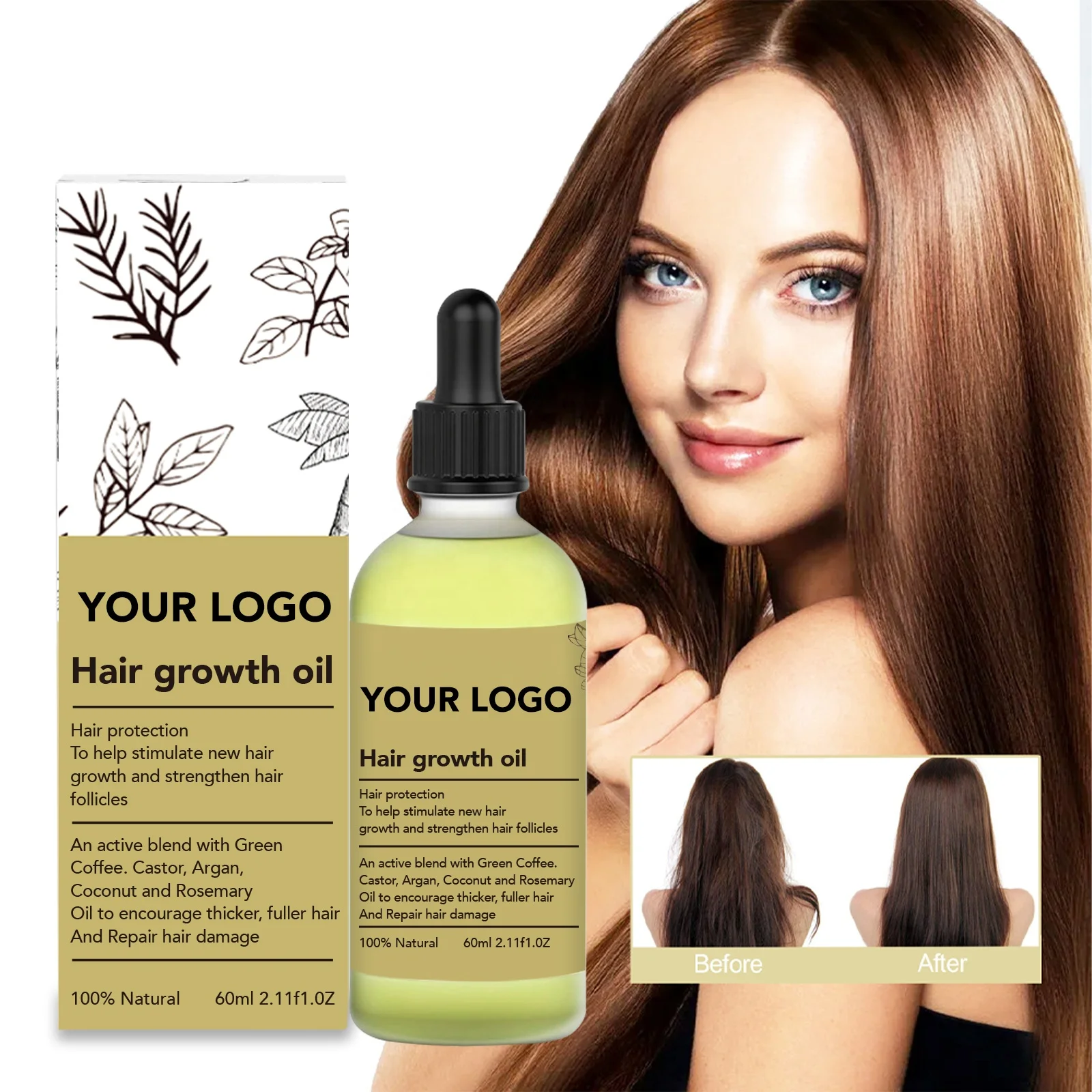 Hot Sale  Wholesale Customization hair oils for hair growth in bulk oil hair growth organic rosemary essential oil