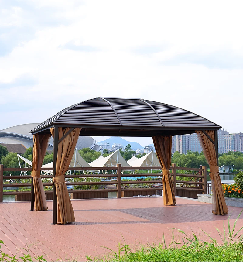 Goods in stock Backyard shade Large furniture 3*3.65m/3*4m Aluminum lawn awning for villa gazebo garden