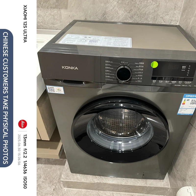 Konka 8kg 10kg Front Load Washing Machine 220V 50hz Powerful Motor 1950W 1400rpm With Spin Dry Class A Quick 15min Wash English